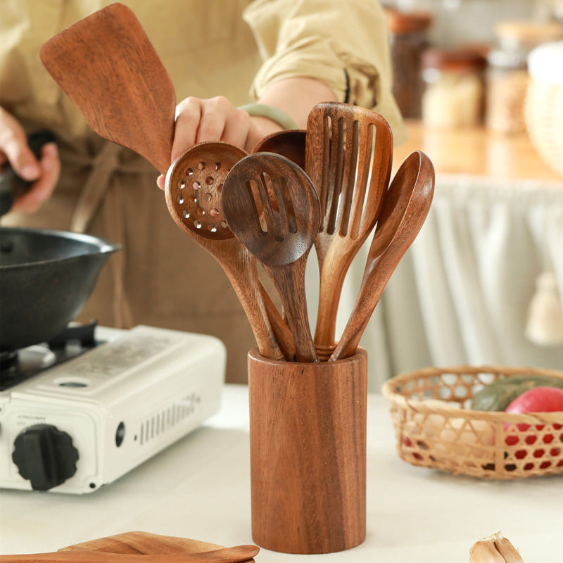 Lanela Kitchen Tools Wooden Non-stick Pan Kitchenware Wooden Turner Long Handle Spatula Kitchen Tools
